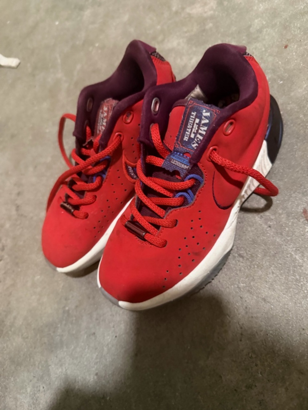 LeBron James Nike Red and Purple Athletic Sneakers